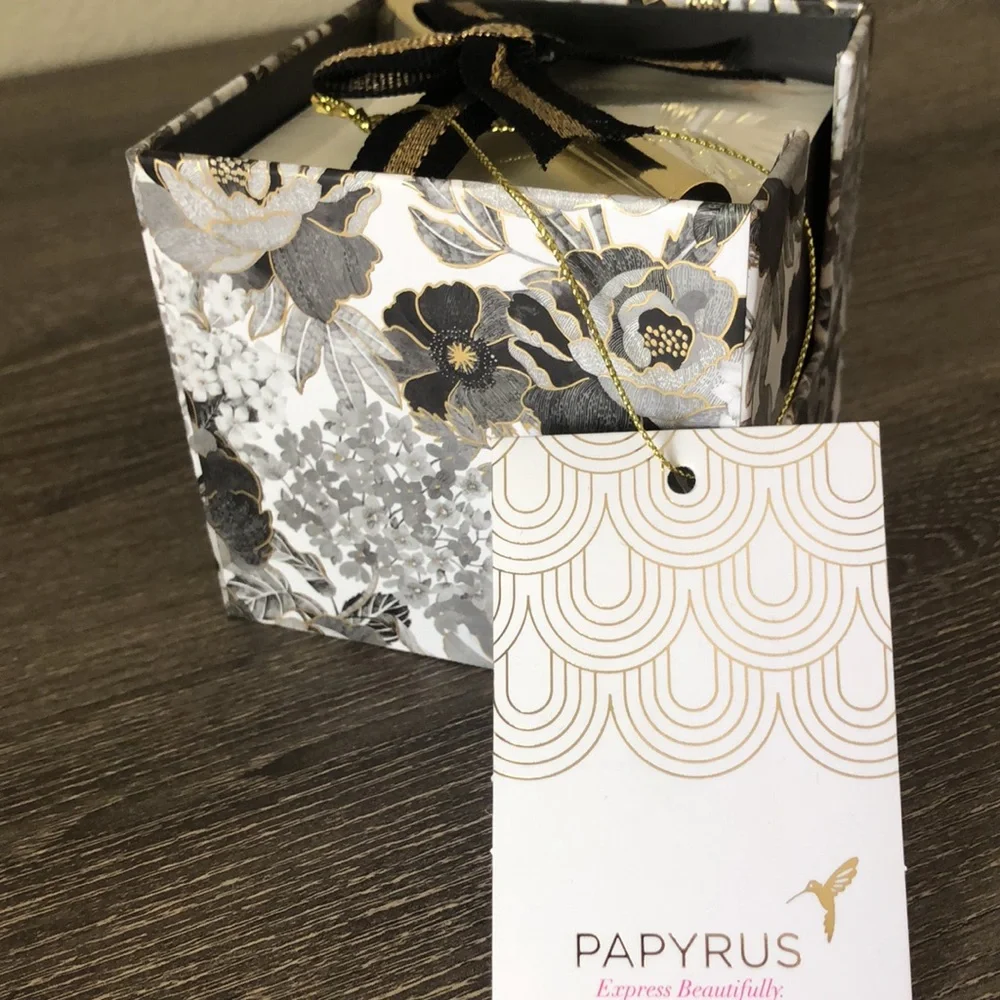 NWT Papyrus Note Organizer with Gold and Black Ribbon